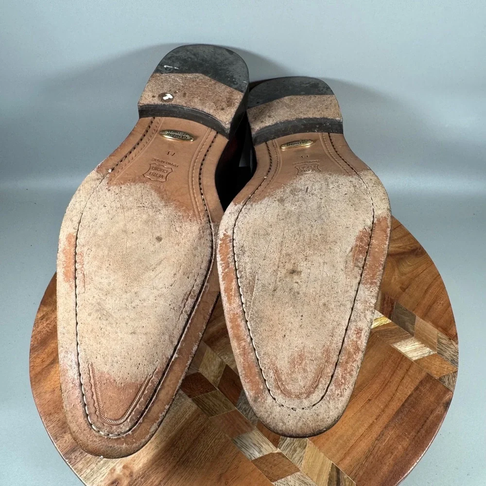 Belvedere Mens Brown Genuine Ostrich Leg Leather Hand Made Oxfords Size 13